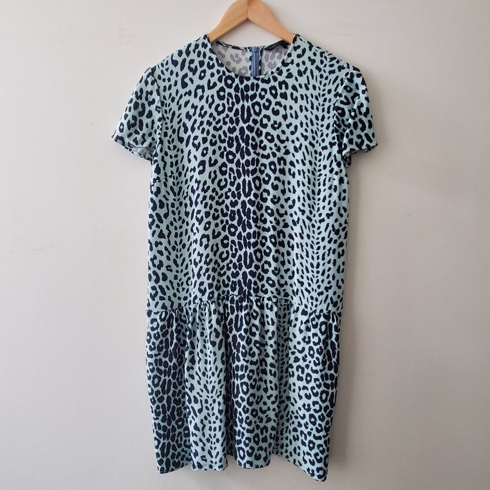 House of Hackney Eden Crepe Dress, US 4 / UK 8 in Blue Leopard Print.